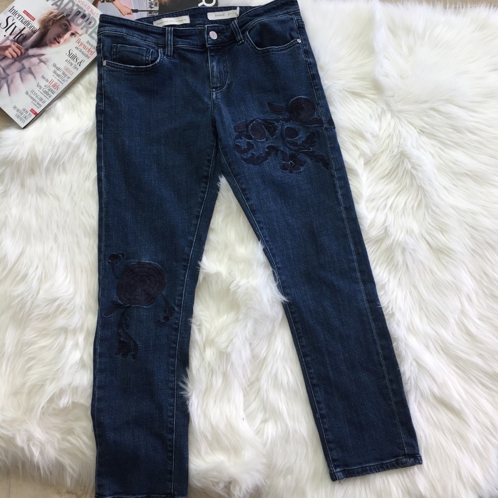 Pilcro and Letterpress Flower Embroidered Jeans - Picture 3 of 8